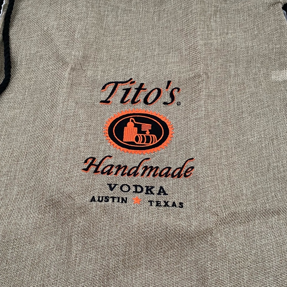 Tito’s Burlap Backpack Drawstring Bag - image 3